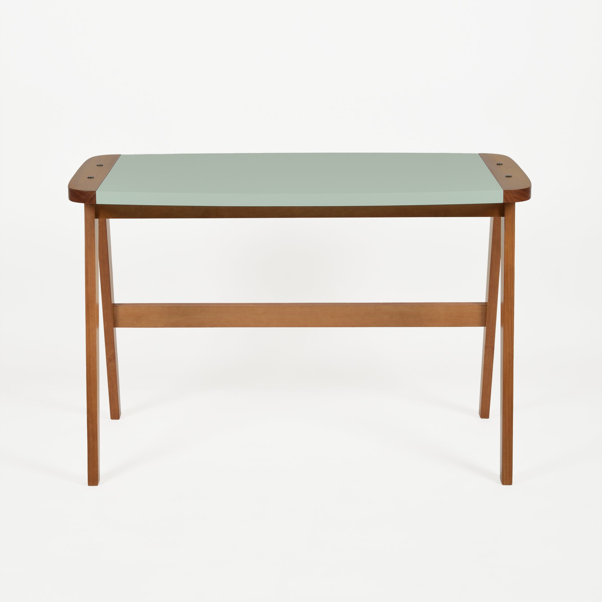 escrivaninha hoy verde oliva e mel imagem frontal fundo inifinito