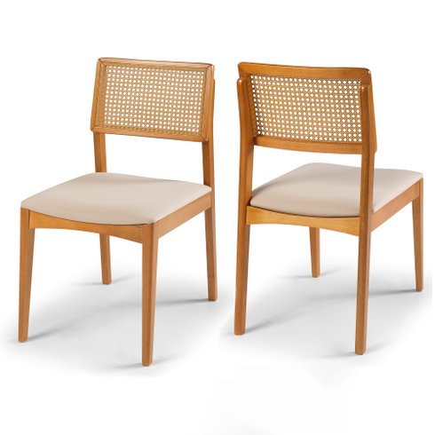 kit 2 cadeiras dior madeira macica encosto c telinha e assento estofado