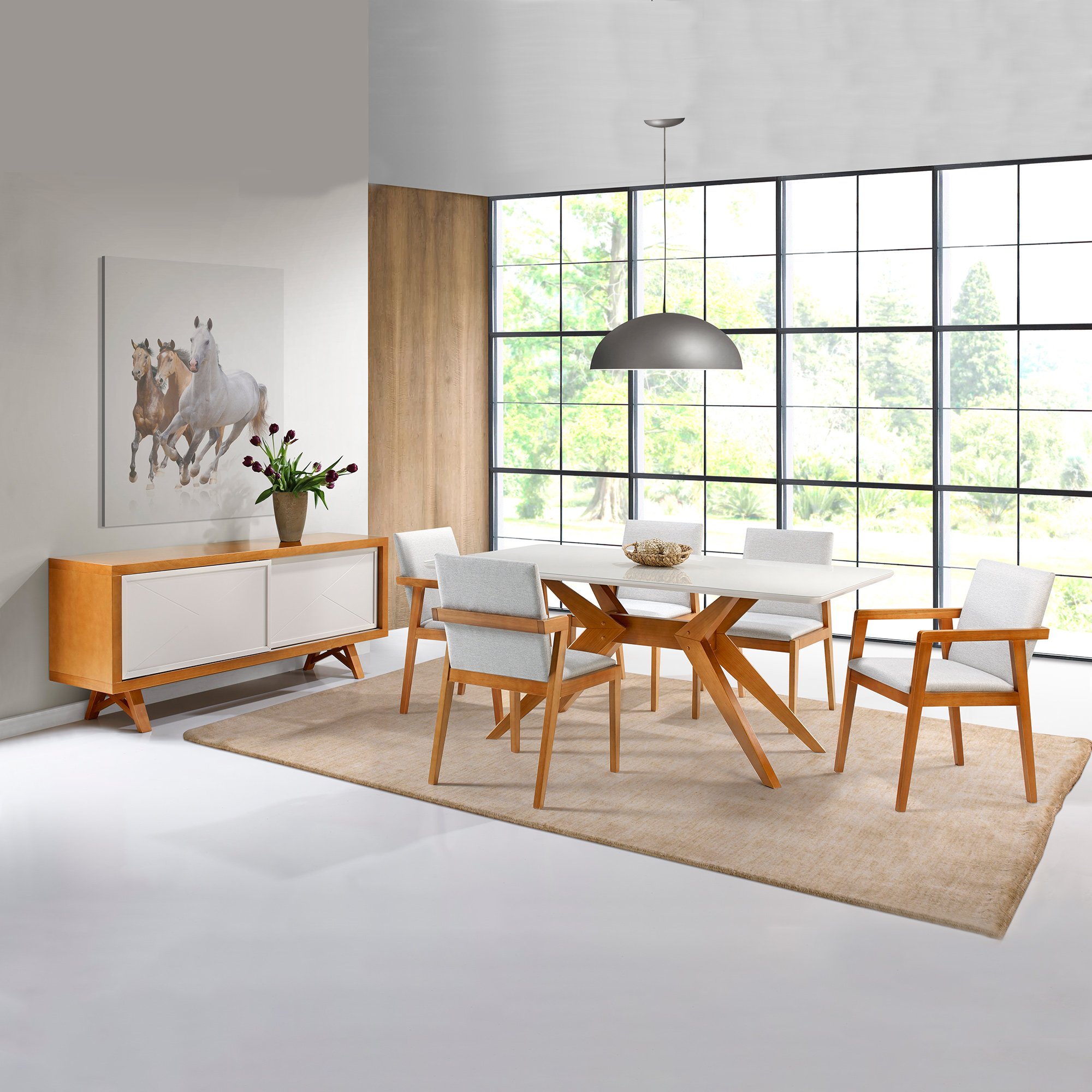 ambientacao poltrona vision madeira macica estofada