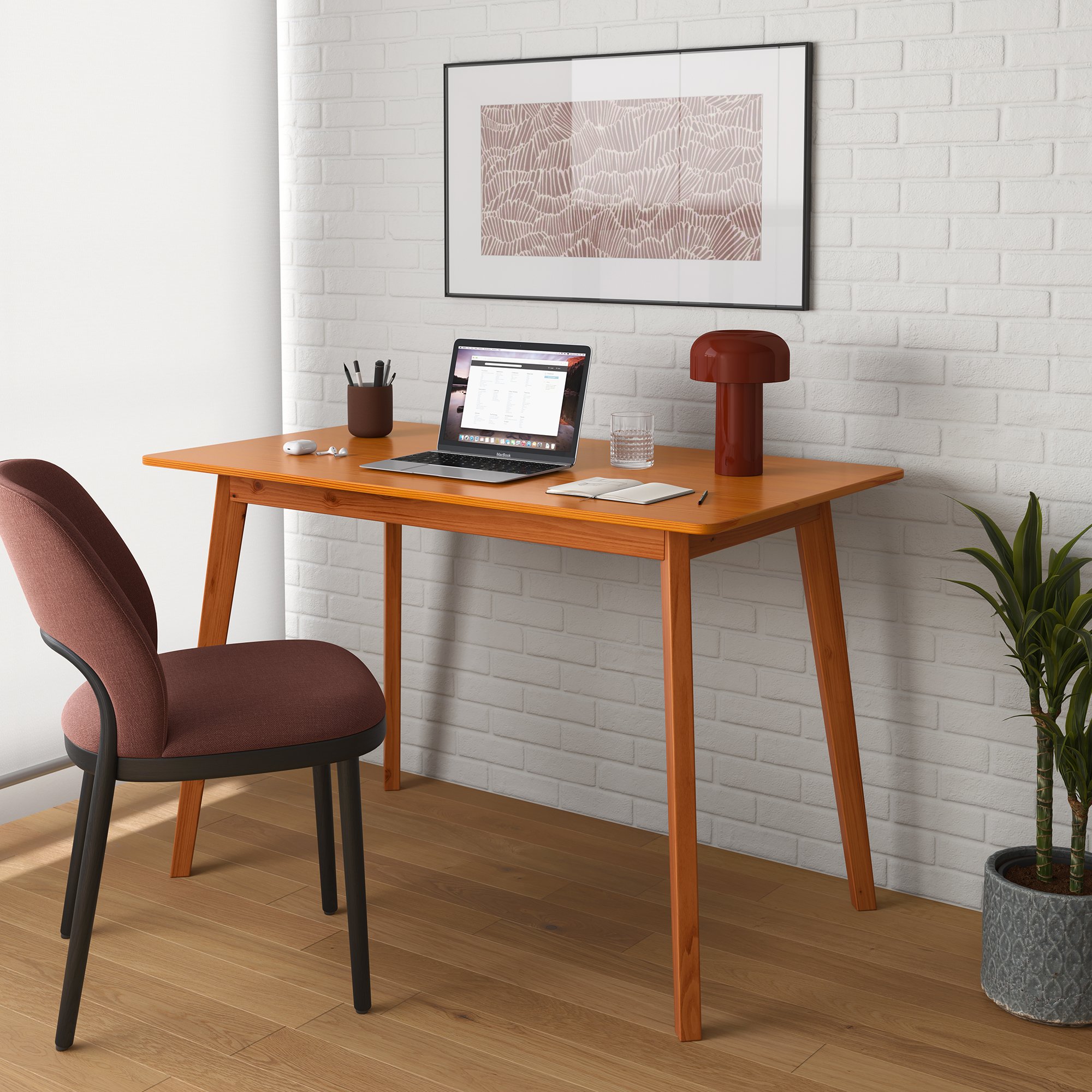 ambientacao escrivaninha joyce acabamento mel