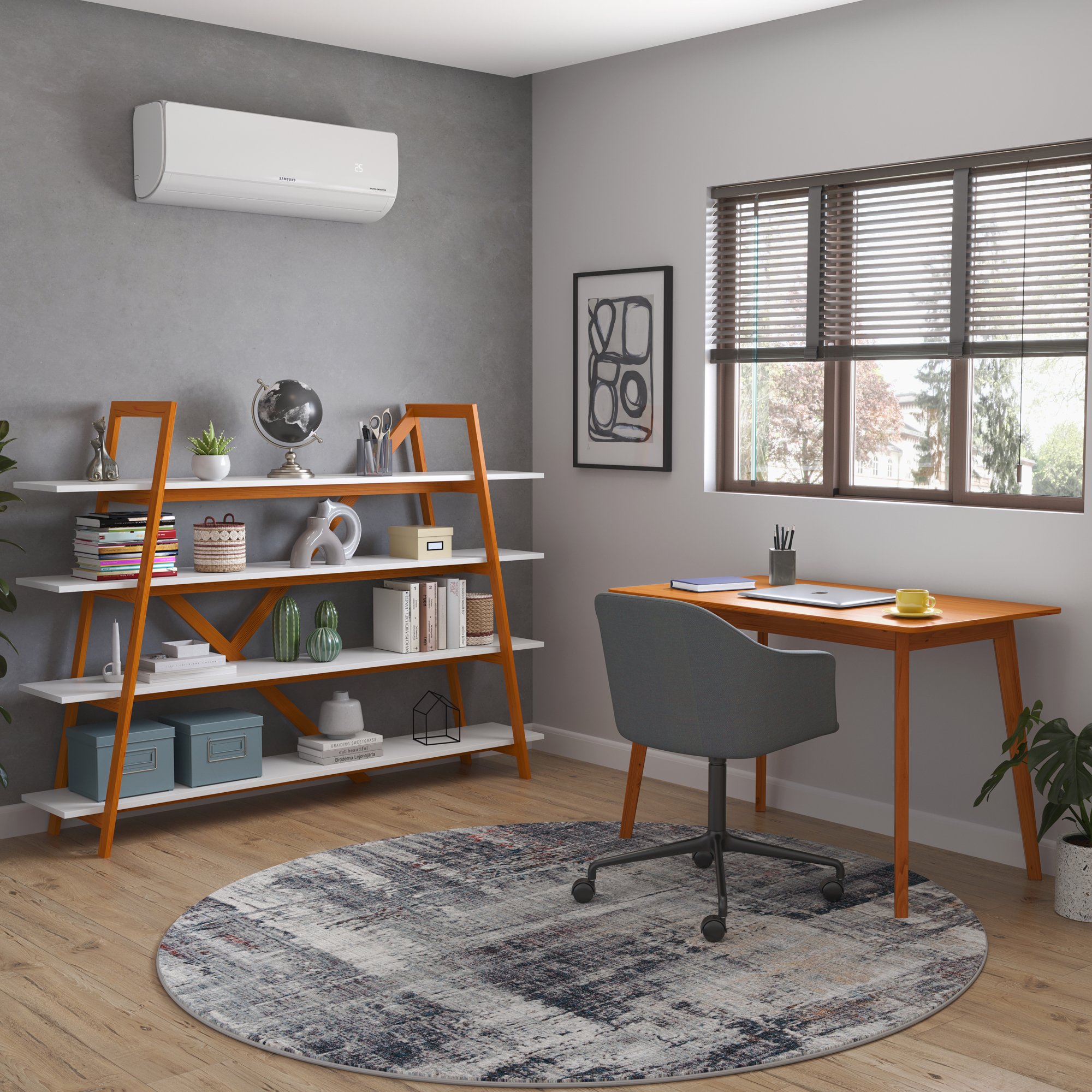 nova ambientacao escrivaninha joyce acabamento mel