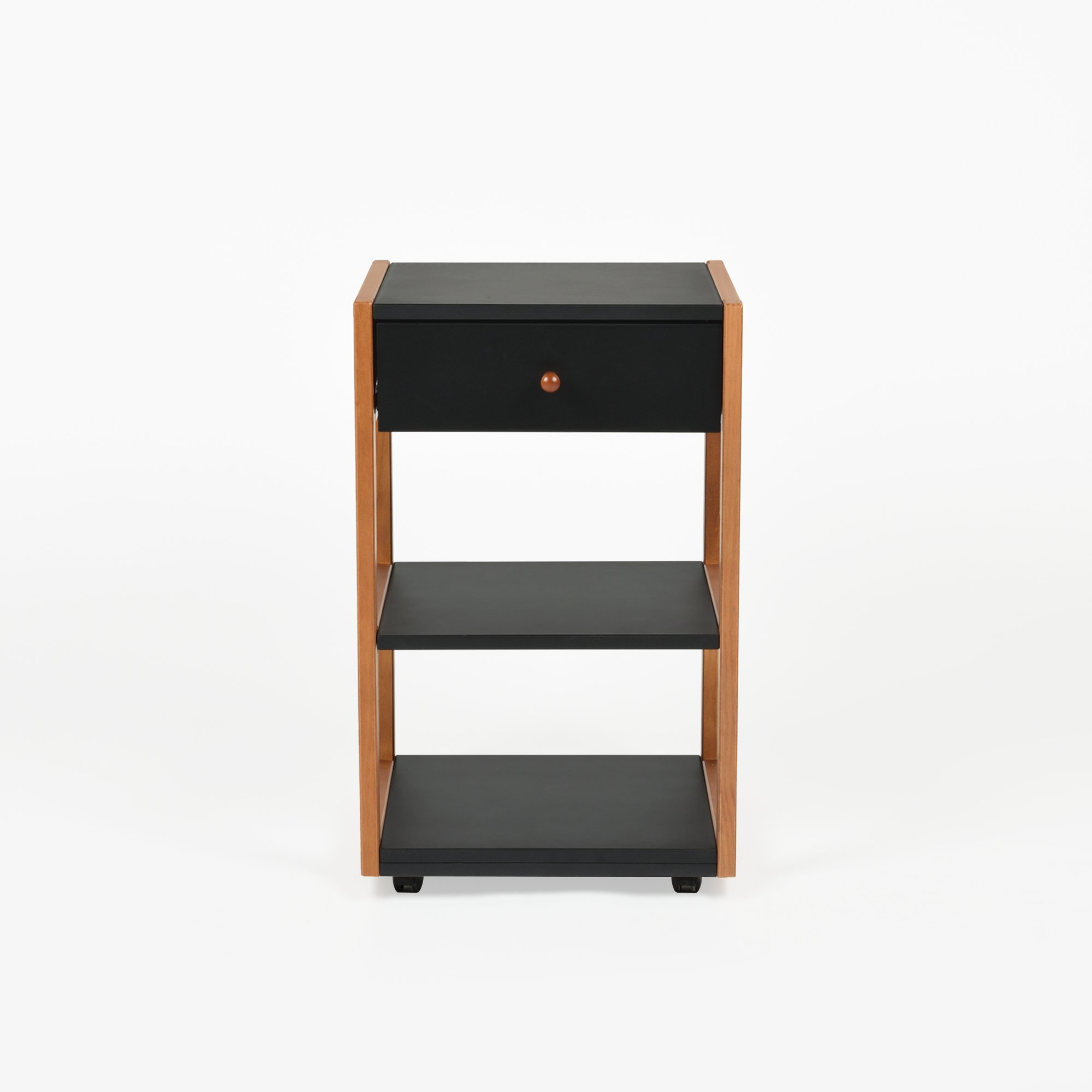 gaveteiro mesa de cabeceira joyce 1 gaveta preto e mel