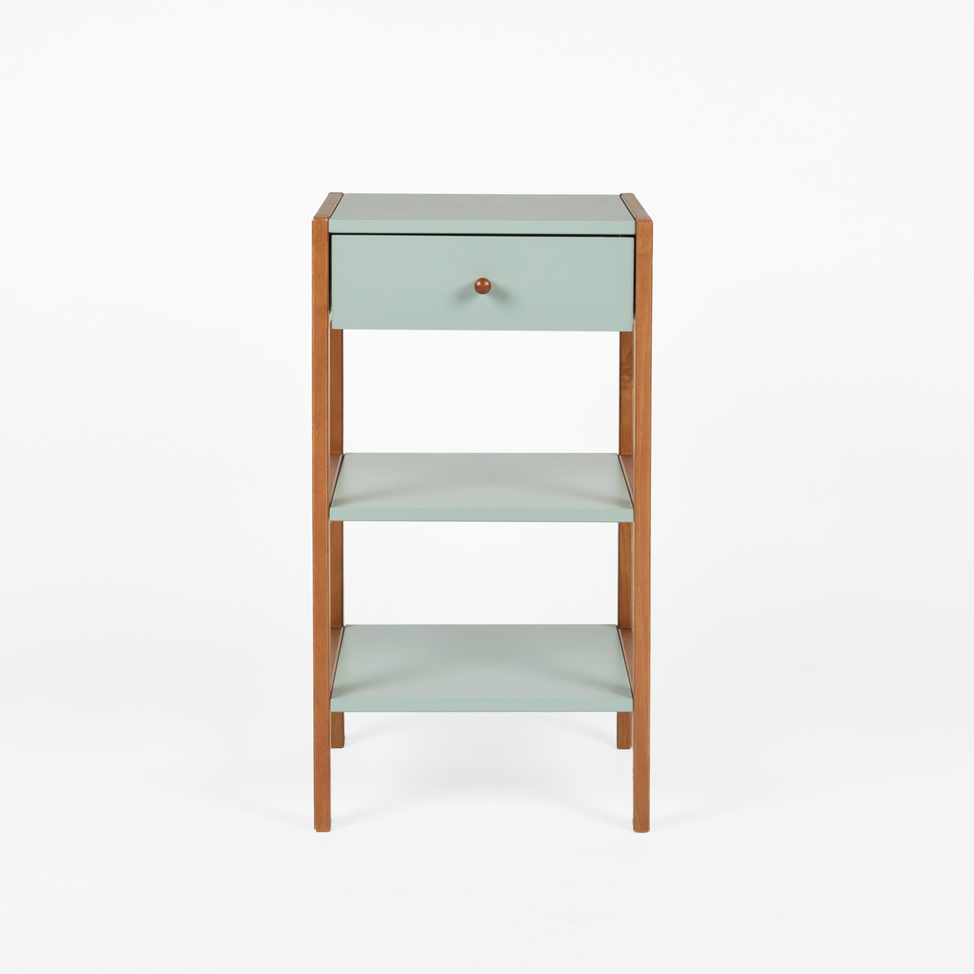 gaveteiro mesa de cabeceira joyce 1 gaveta verde oliva e mel