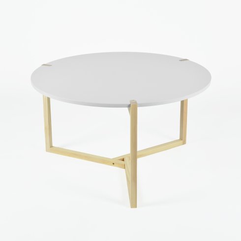 mesa de centro dove redonda o 82 5 cm branco e madeira natural