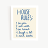 quadro house rules com moldura pinus 45 5 cm x 33 5 cm branco