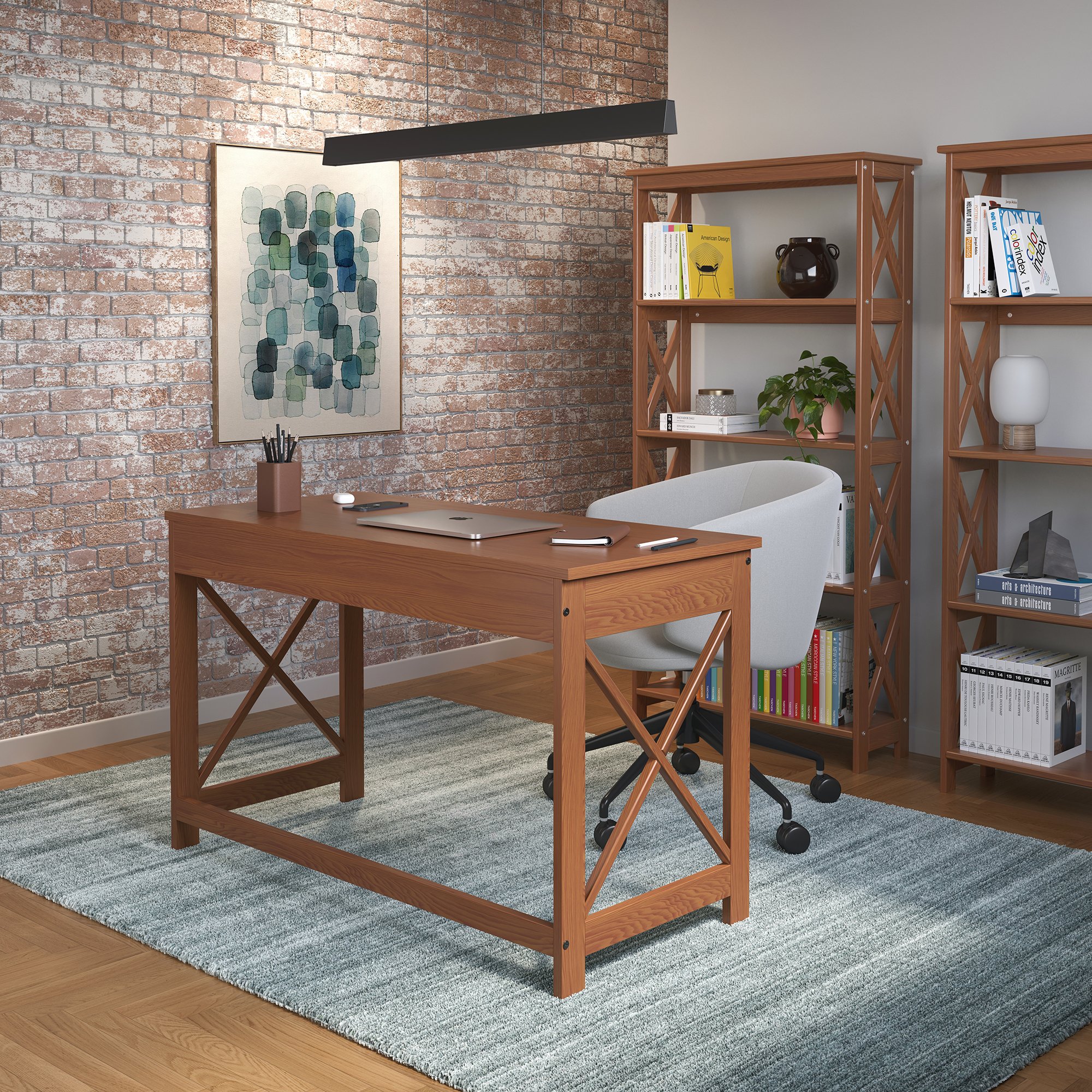 Escrivaninha Klein Madeira Macia   Amndoa