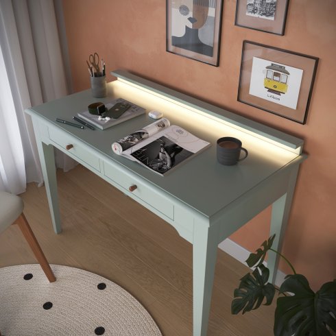 escrivaninha manhattan com led verde oliva