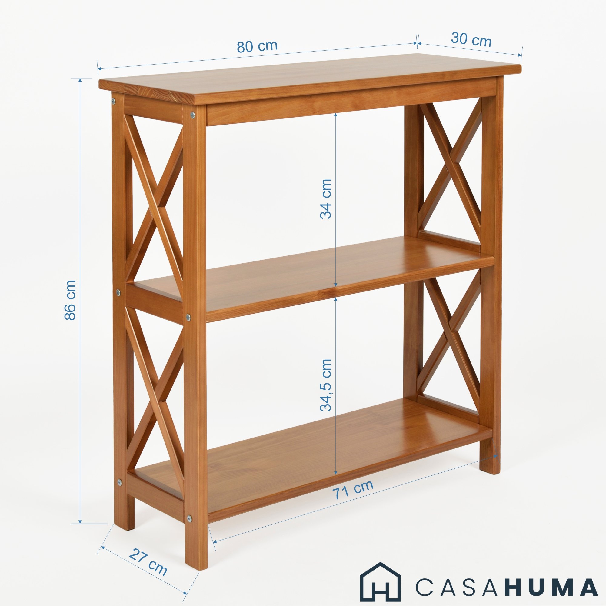 estante baixa 2 prateleiras klein amendoa cotas