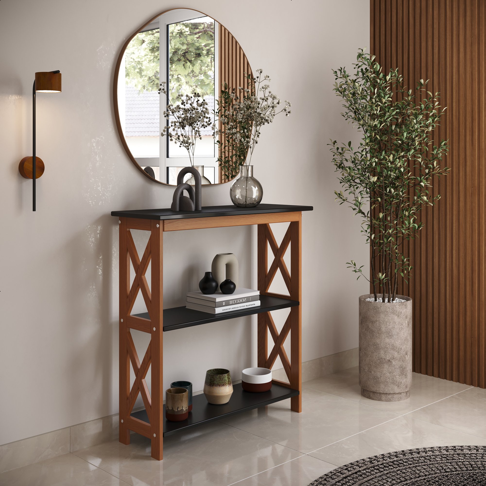 Estante Klein 2 Prateleiras   Preto   Ambientao