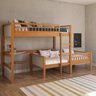 cama alta infantil multifuncional com led golden branco e mel