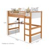 cotas cama alta infantil com escrivaninha e led golden branco e mel