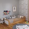 cama solteiro montessoriana reversivel golden branco e mel