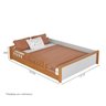 cotas cama casal montessoriana reversivel com grade de protecao golden branco e mel
