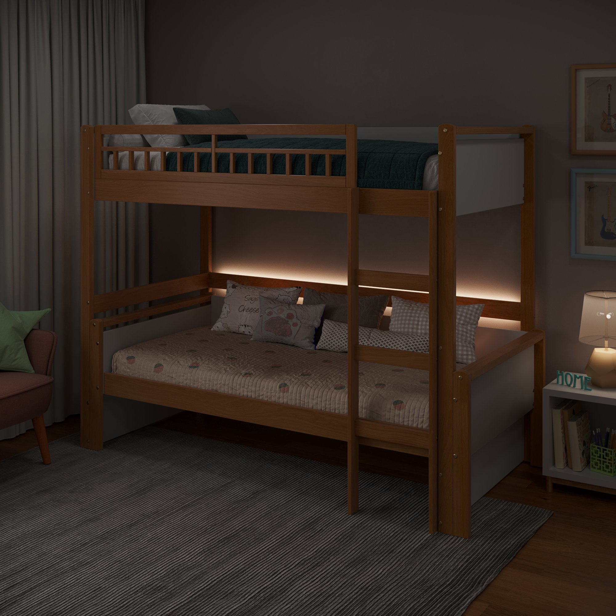 beliche infantil montessoriano com led golden branco e mel