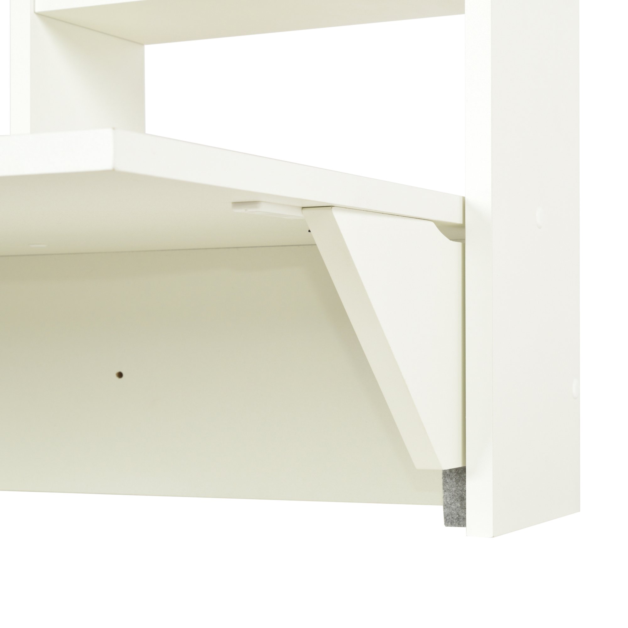 escrivaninha suspensa dobravel com nichos branco