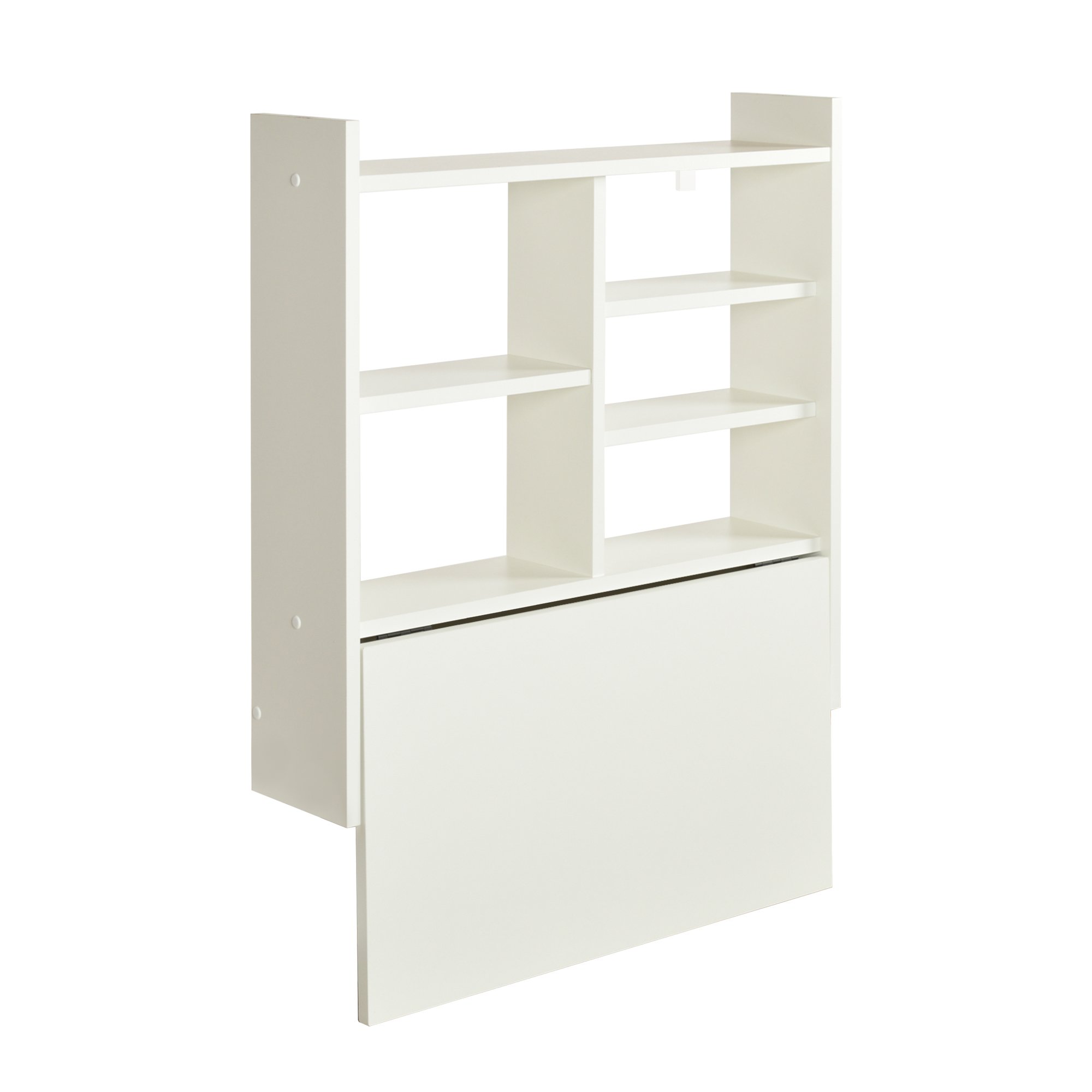 escrivaninha suspensa dobravel com nichos branco