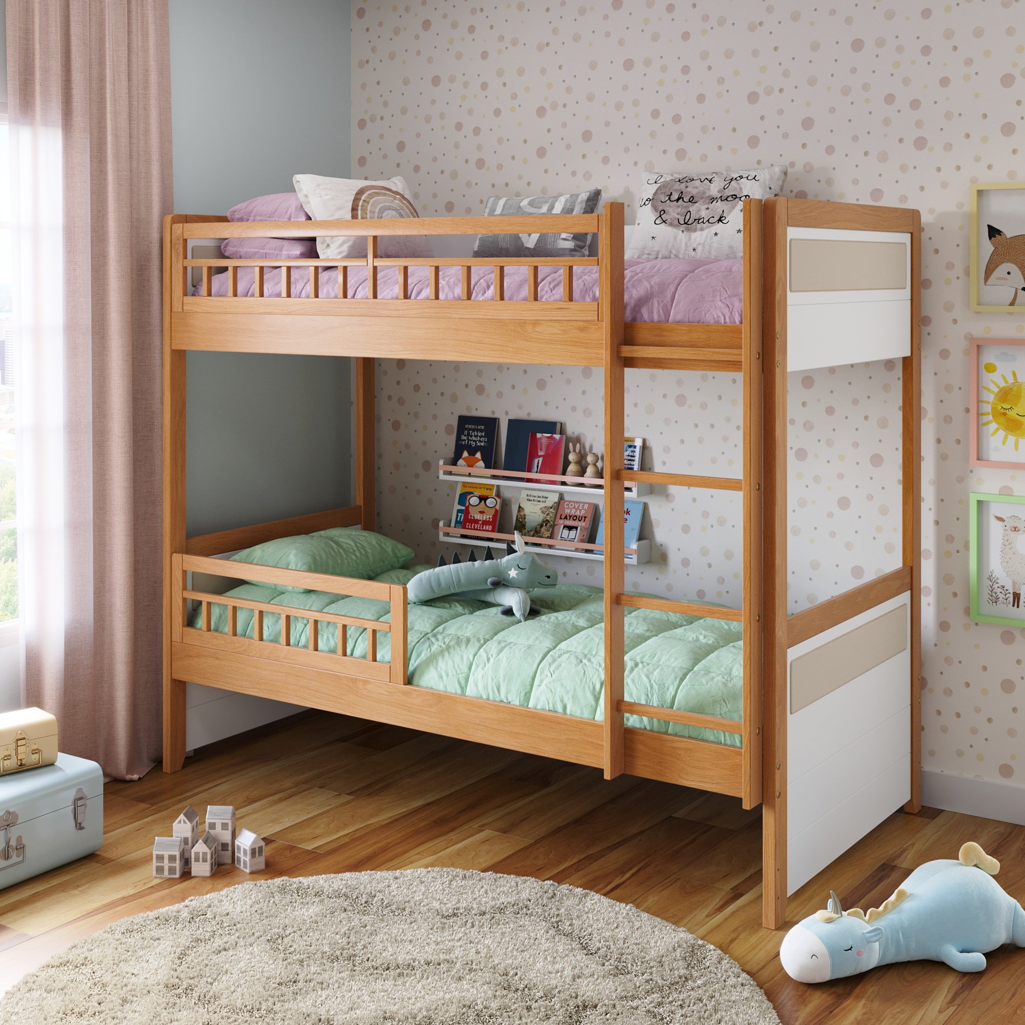 beliche infantil reversivel com rattan golden plus brancomel