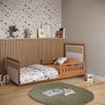 cama montessoriana solteiro reversivel rattan com grade dupla de protecao golden branco e mel