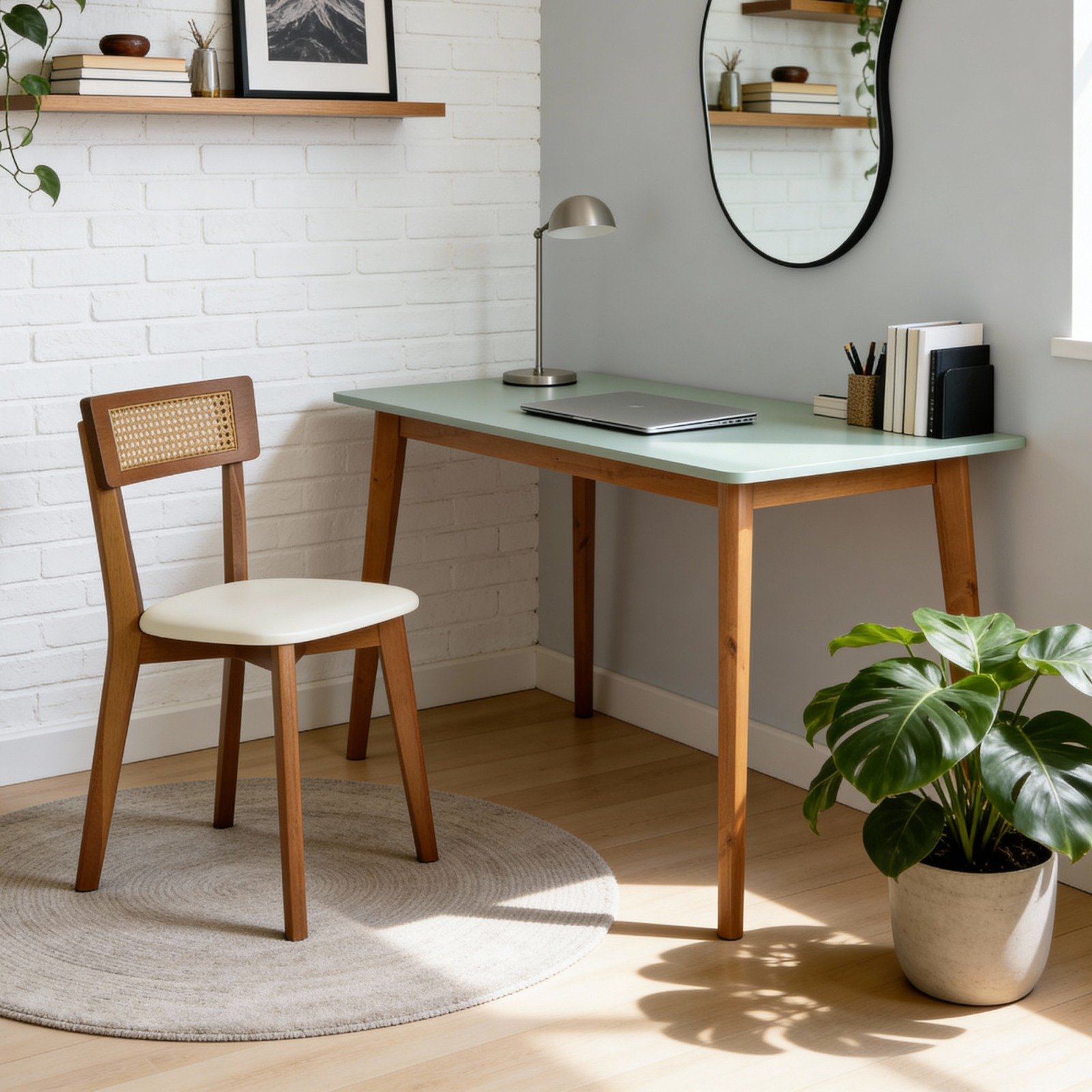 escrivaninha joyce verde oliva e mel