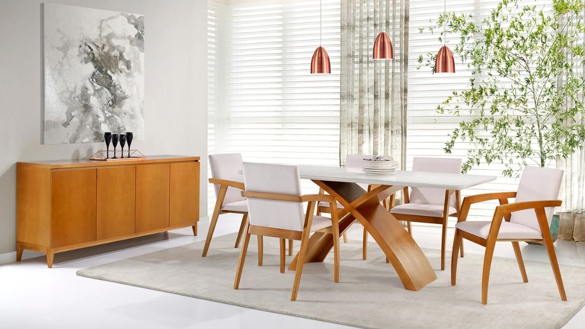 mesa de jantar de madeira