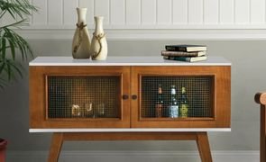 rack branco de madeira