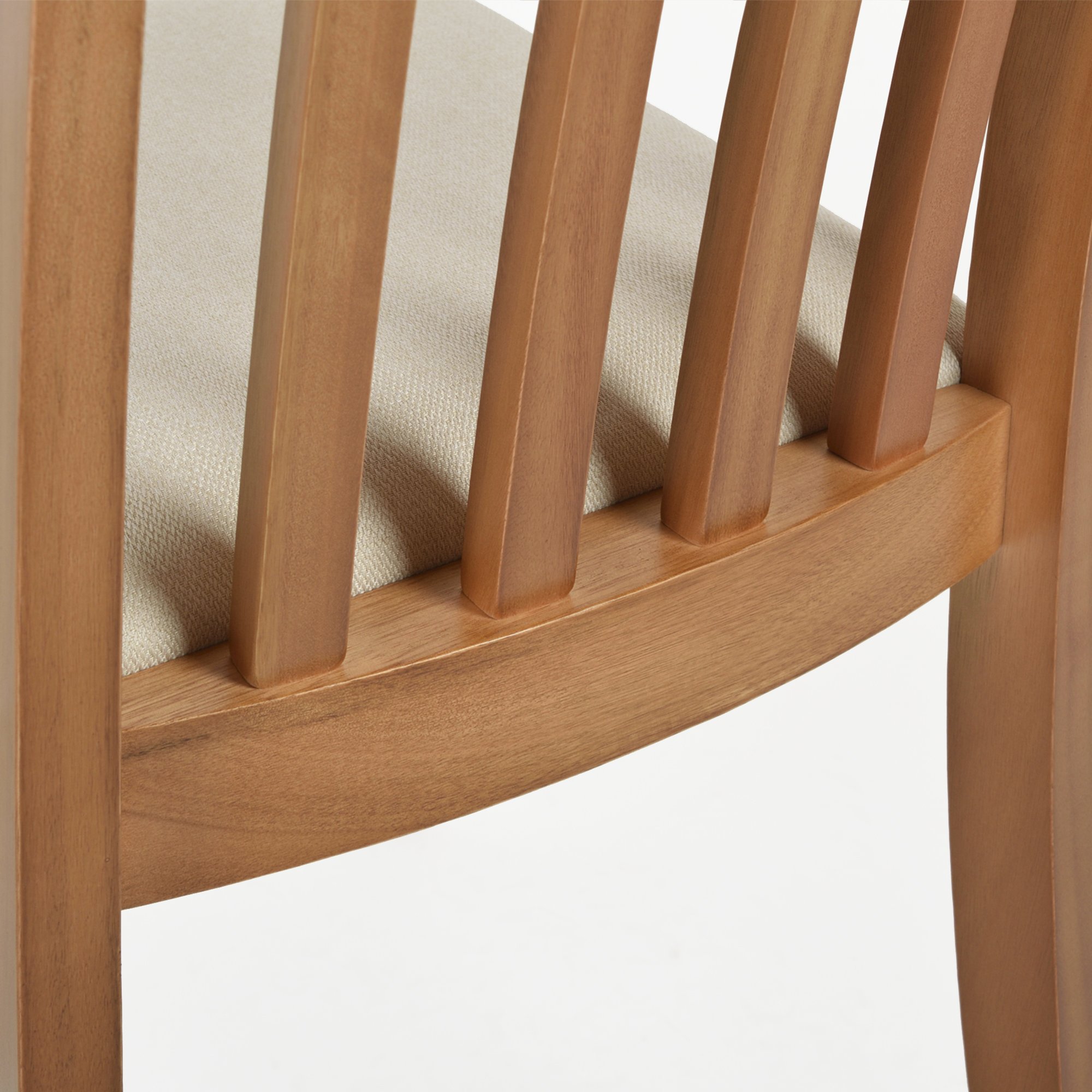 cadeira ema madeira macica assento estofado casa huma