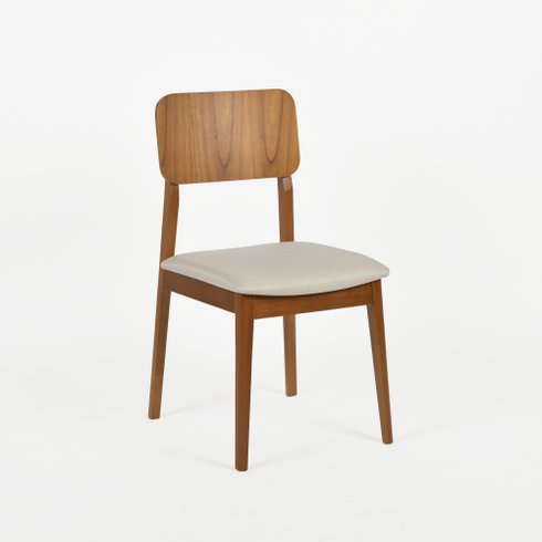 cadeira lisa madeira macica assento estofado casa huma