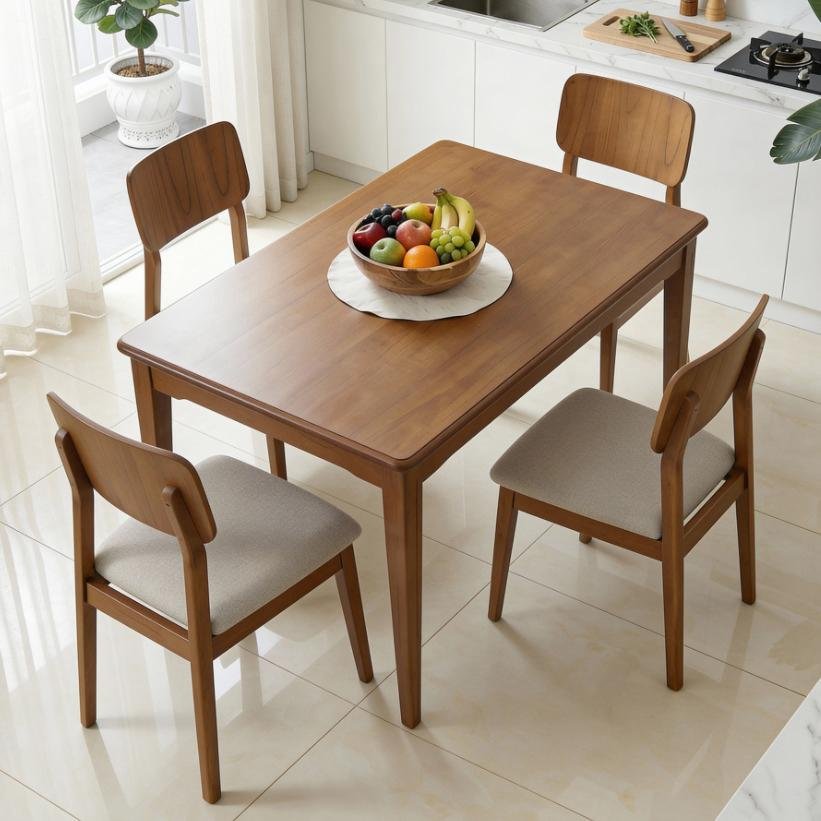 cadeira lisa madeira macica assento estofado casa huma ambientacao