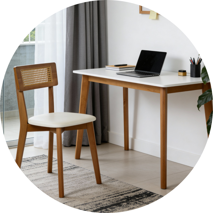 escrivaninha joyce branco e mel