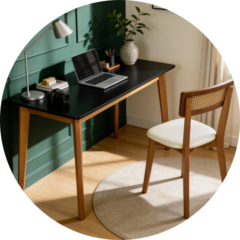 escrivaninha joyce preto e mel