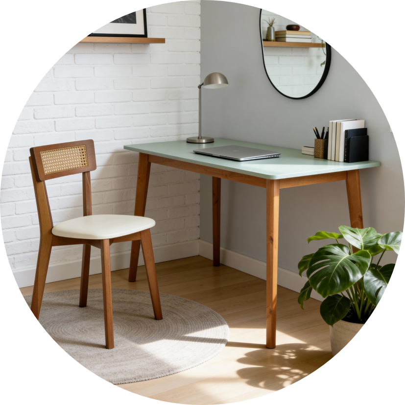 escrivaninha joyce verde oliva e mel