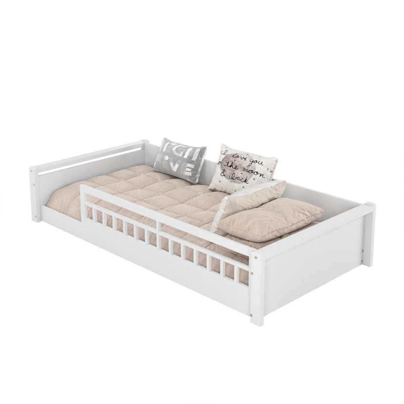 cama montessoriana solteiro reversivel golden branco