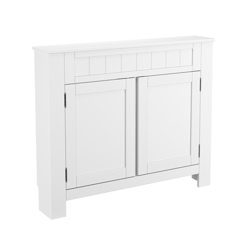 aparador sapateira aura 100 madeira macica 2 portas 92 cm x 20 cm branco redonda 06