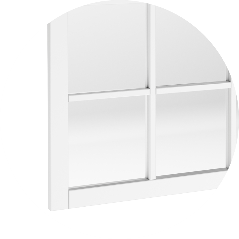 espelho de parede aura 100 madeira macica quadrado 85 cm x 85 cm rendonda branco 03